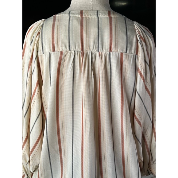 Anthropologie Maeve Striped Bubble Sleeve Blouse S - Picture 11 of 14